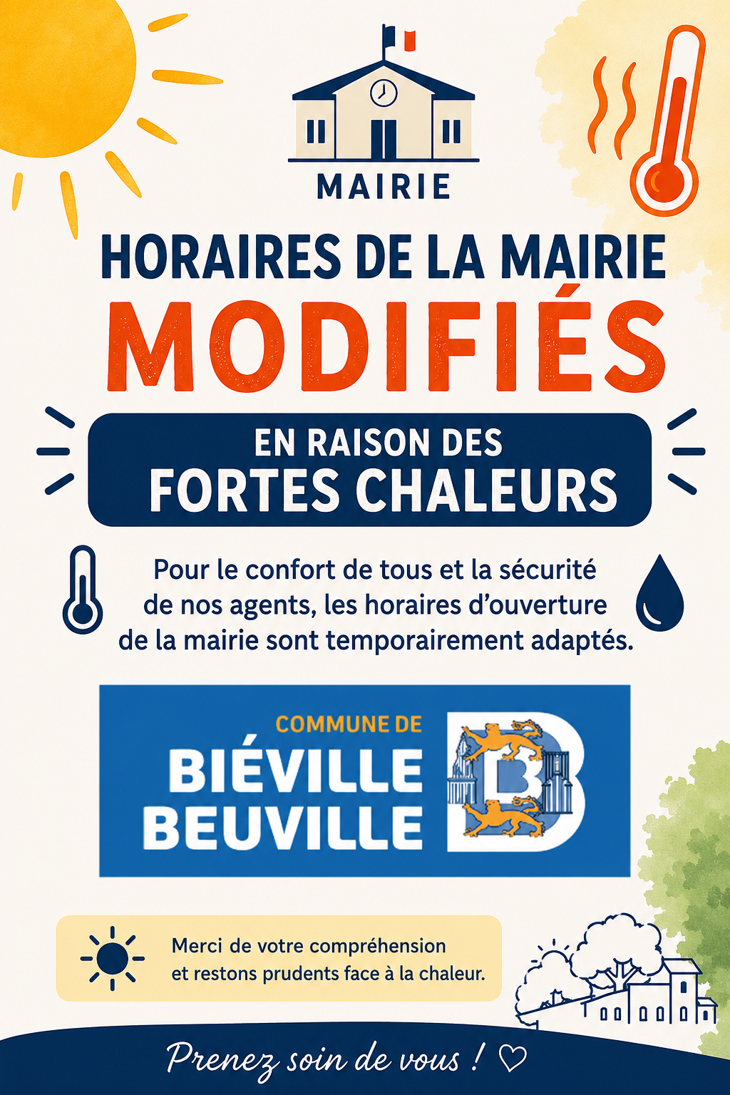 horaires modifiés mairie