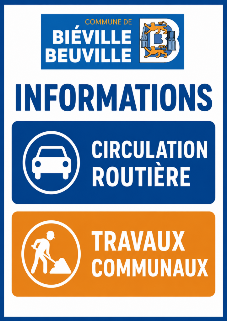 Affiche travaux et circulation routière
